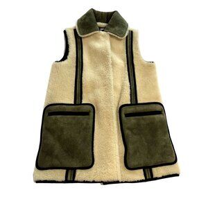 Acne Studios Leota Shearling Gilet in Cream